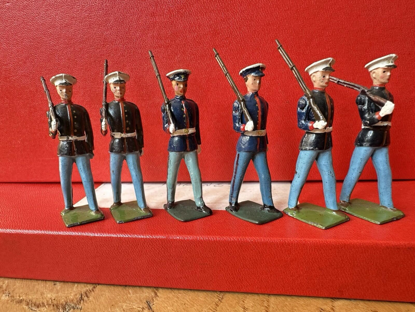 W Britains Post War 1948 Set 228 U.S. Marines with White Caps Original Paint