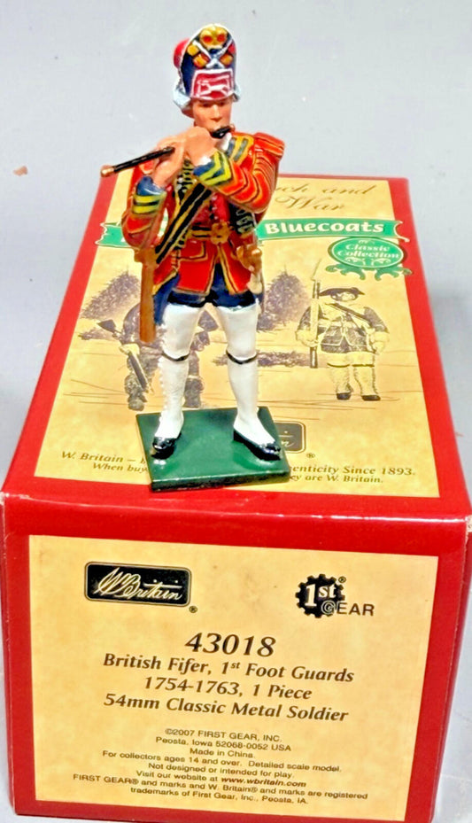W.Britains #43018 REDCOATS & BLUECOATS British fifer 1st foot guards 1754 NOS