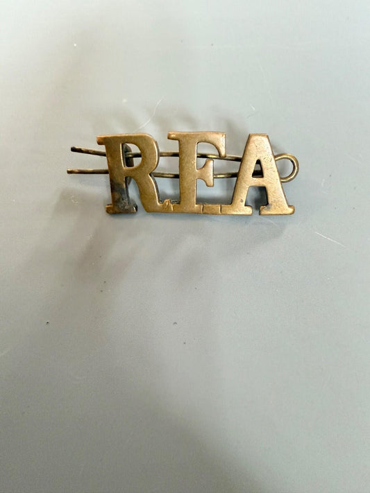 Original RFA Shoulder Title Royal Field Artillery Brass WW1 British Army Badge